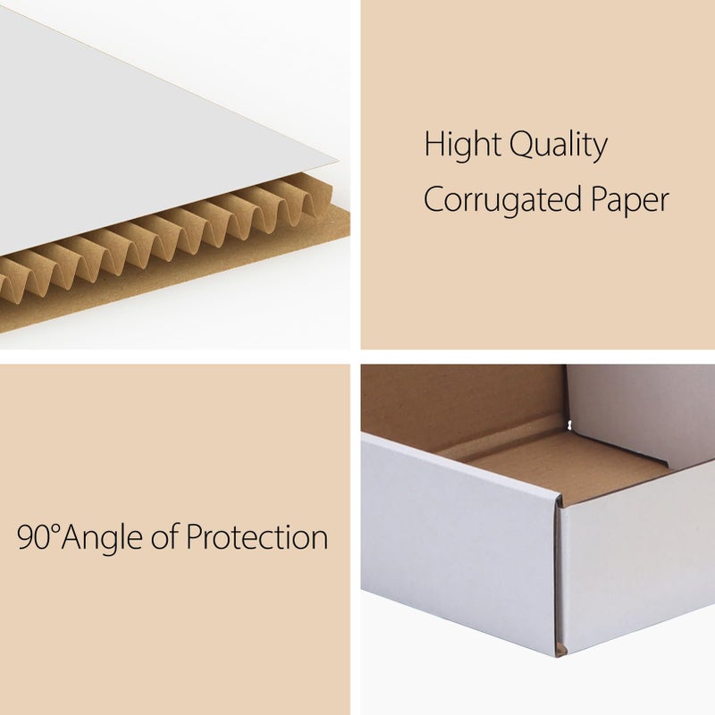 RLAVBL 6x6x2 Small Shipping Boxes Set of 25, White Corrugated Cardboard Box for Packing, Mailing, Business - Image 3